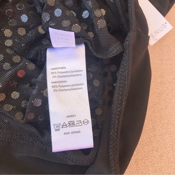 Venus Black Studded / Mesh V-Neck Gorgeous Sleeveless Bodysuit XS - Picture 11 of 15